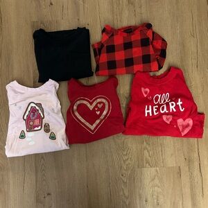 5 Toddler Winter Theme Long Sleeve Shirts - size 2T or 2
